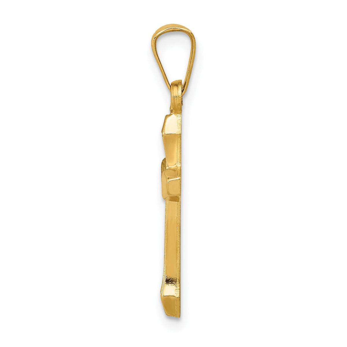 14k Textured and Polished Latin Cross Pendant-XR1421