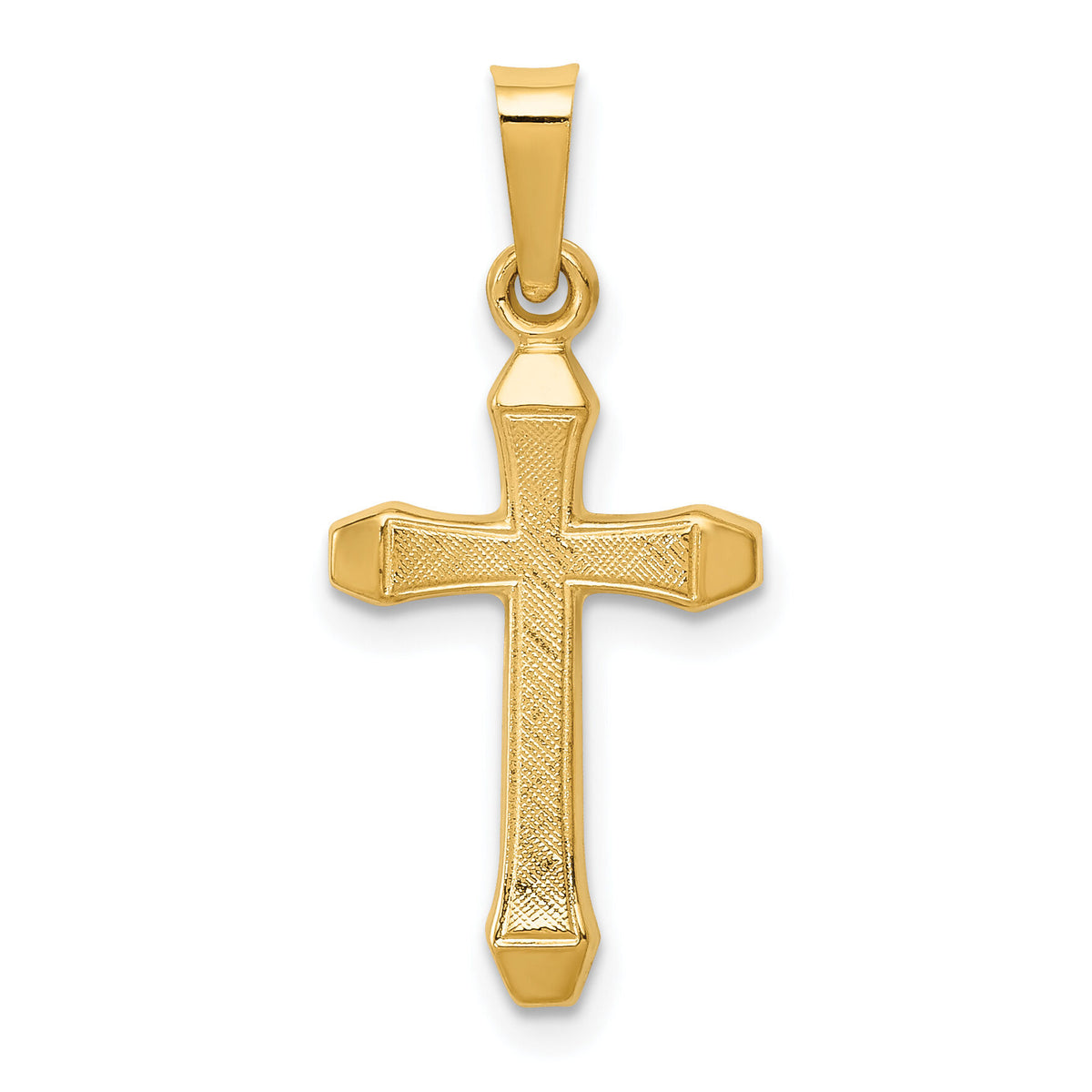 14k Textured and Polished Latin Cross Pendant-XR1421