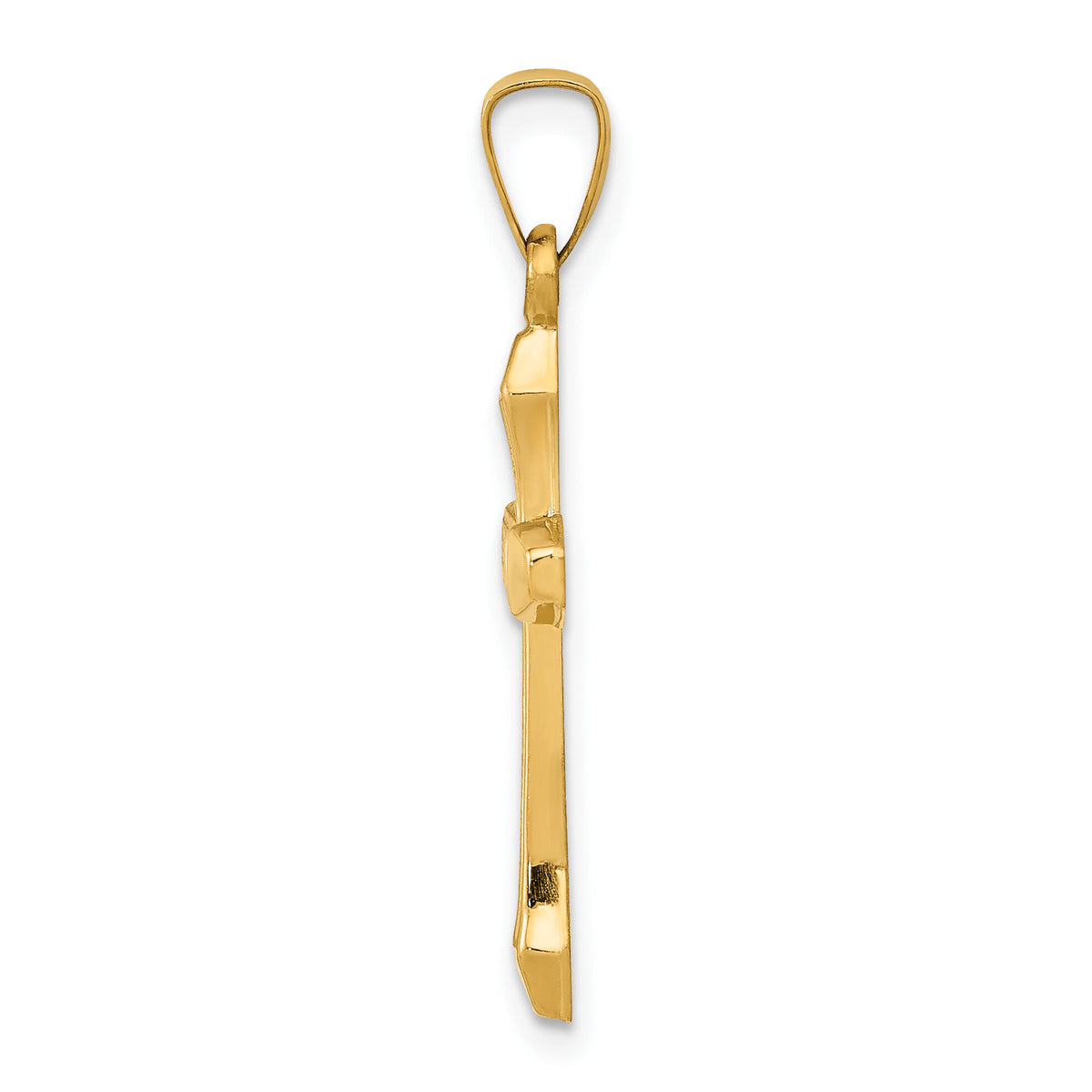 14k Textured and Polished Latin Cross Pendant-XR1422