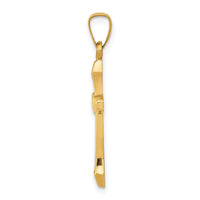 14k Textured and Polished Latin Cross Pendant-XR1422