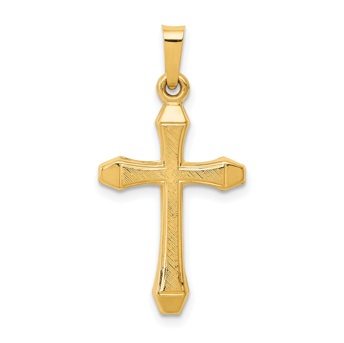 14k Textured and Polished Latin Cross Pendant-XR1422