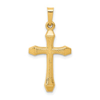 14k Textured and Polished Latin Cross Pendant-XR1422