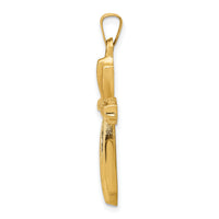 14k Textured and Polished Passion Cross Pendant-XR1423
