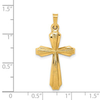 14k Textured and Polished Passion Cross Pendant-XR1423