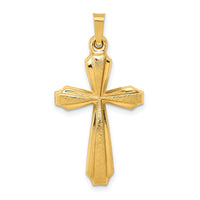 14k Textured and Polished Passion Cross Pendant-XR1423