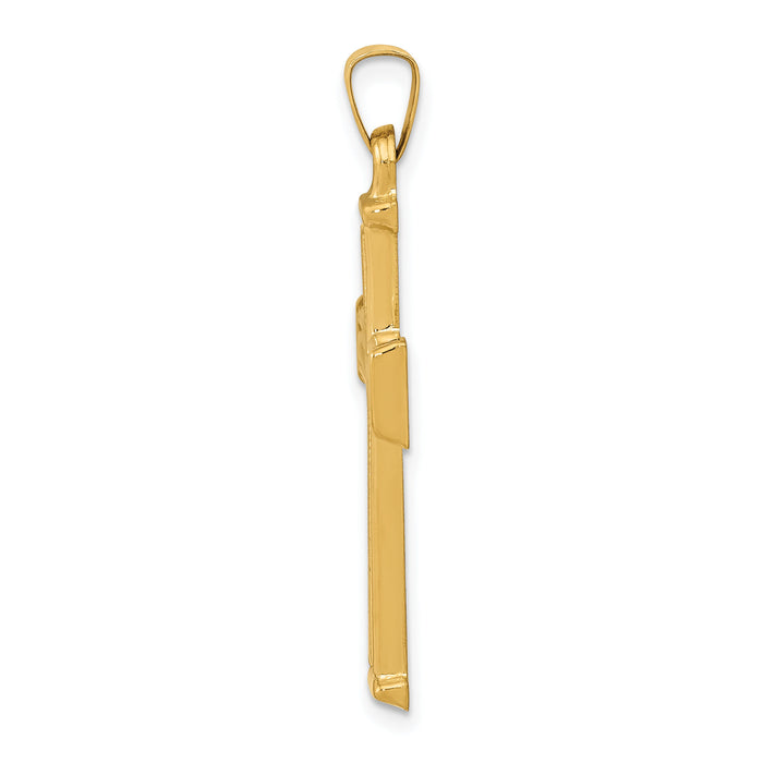 14k Brushed and Polished Latin Cross Pendant-XR1425