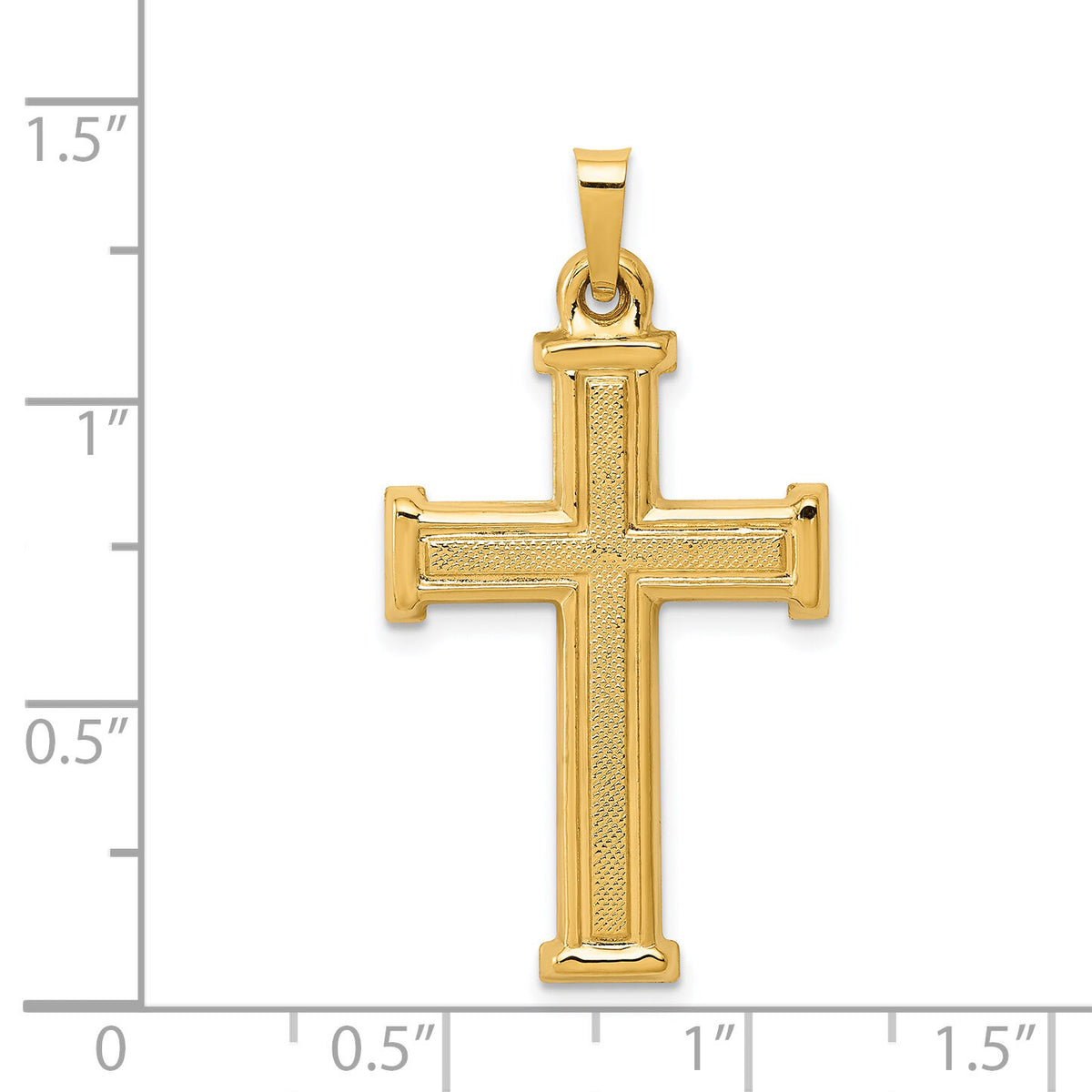 14k Brushed and Polished Latin Cross Pendant-XR1425