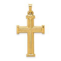 14k Brushed and Polished Latin Cross Pendant-XR1425