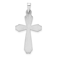 14K White Gold Textured and Polished Passion Cross Pendant-XR1426