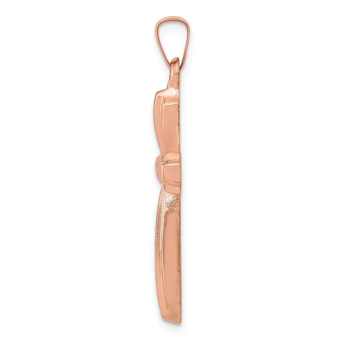14K Rose Gold Textured And Polished Passion Cross Pendant-XR1428