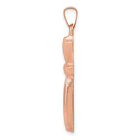 14K Rose Gold Textured And Polished Passion Cross Pendant-XR1428