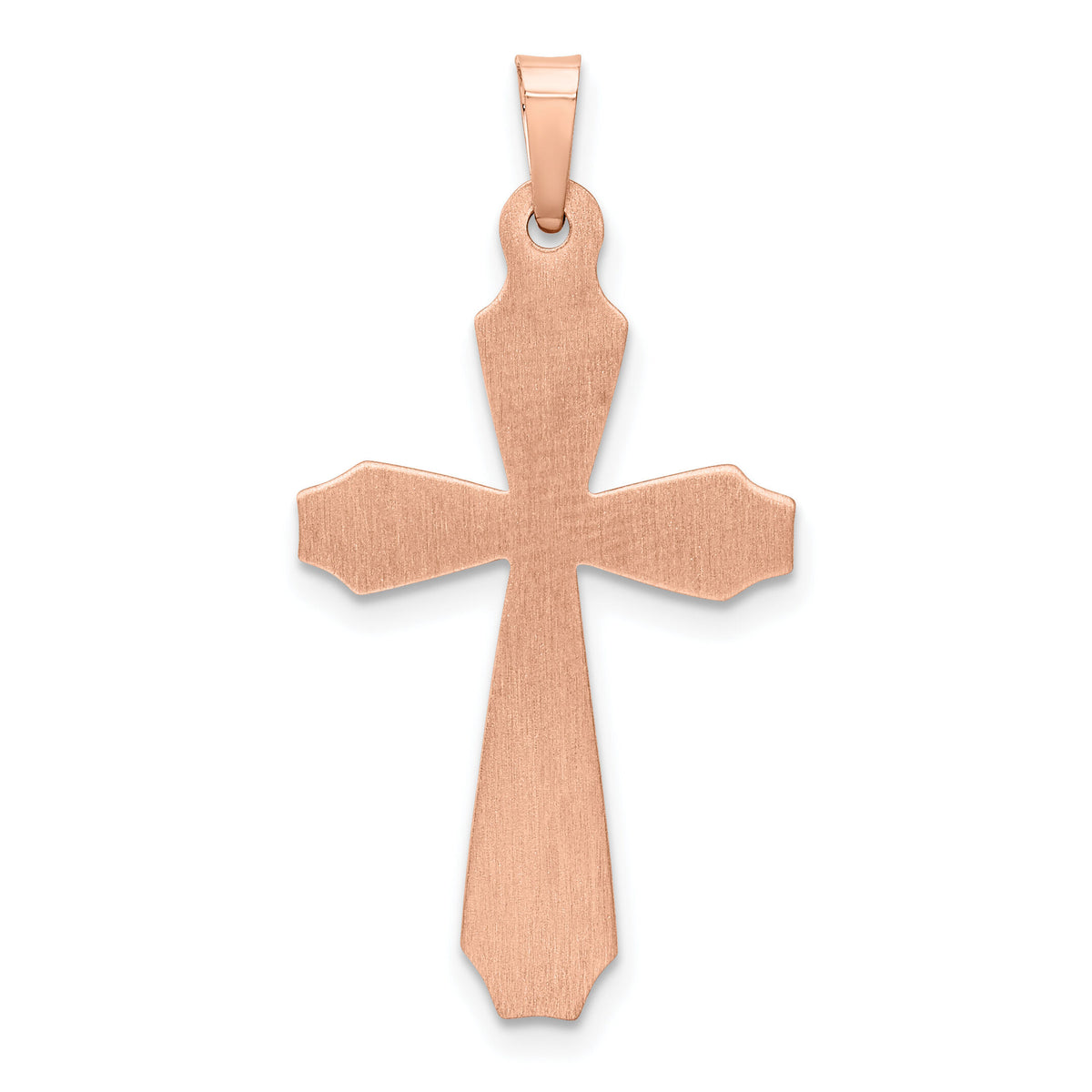 14K Rose Gold Textured And Polished Passion Cross Pendant-XR1428