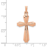 14K Rose Gold Textured And Polished Passion Cross Pendant-XR1428