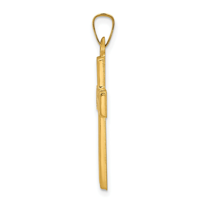 14k Brushed and Polished Latin Cross Pendant-XR1432
