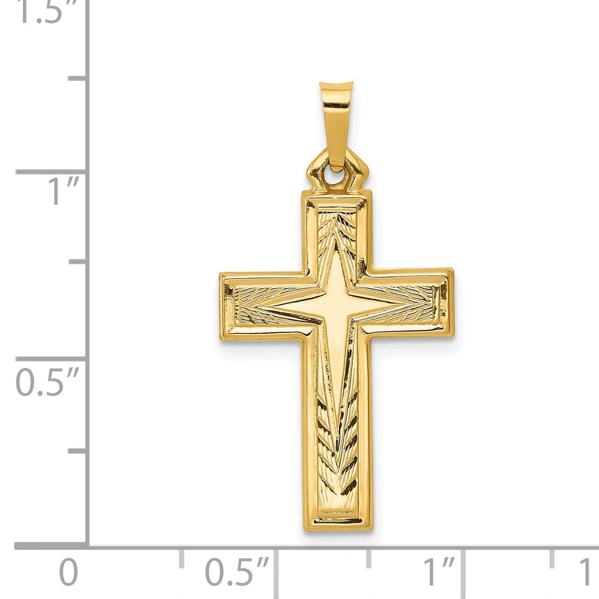 14k Brushed and Polished Latin Cross Pendant-XR1432