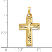 14k Brushed and Polished Latin Cross Pendant-XR1432