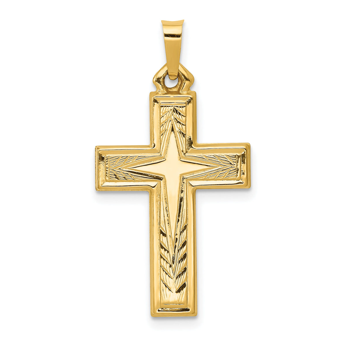 14k Brushed and Polished Latin Cross Pendant-XR1432