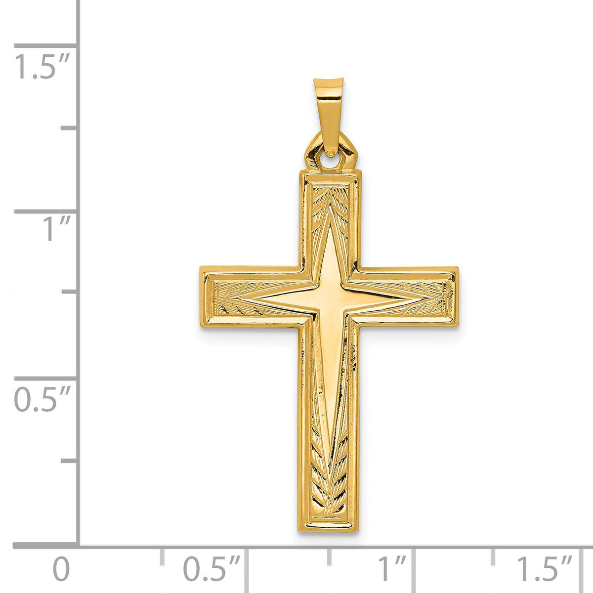 14k Polished Latin Cross Pendant-XR1433