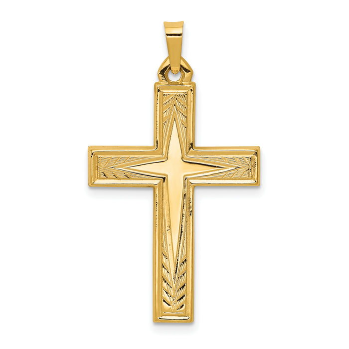 14k Polished Latin Cross Pendant-XR1433