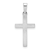 14K White Gold Polished Hollow Latin Cross Pendant-XR1437