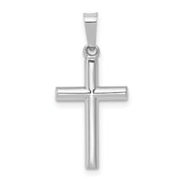 14K White Gold Polished Hollow Latin Cross Pendant-XR1437