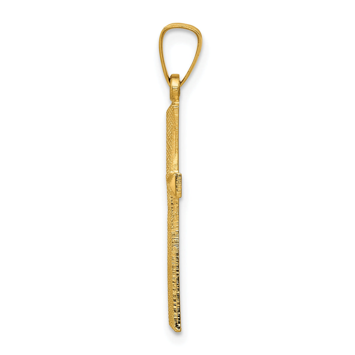 14k Textured and Polished Latin Cross Pendant-XR1438