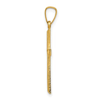 14k Textured and Polished Latin Cross Pendant-XR1438