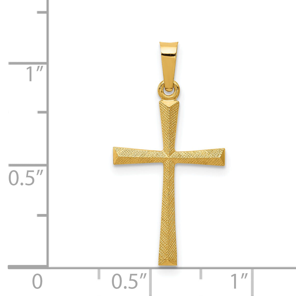 14k Textured and Polished Latin Cross Pendant-XR1438