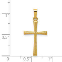 14k Textured and Polished Latin Cross Pendant-XR1438