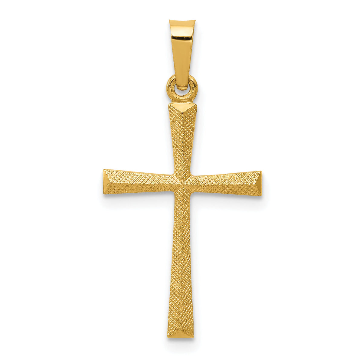 14k Textured and Polished Latin Cross Pendant-XR1438