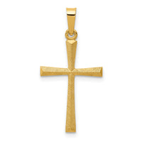 14k Textured and Polished Latin Cross Pendant-XR1438