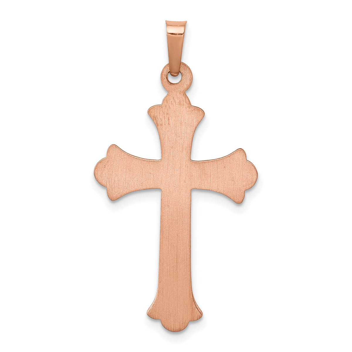 14K Rose Gold W/ White Rhodium Cross Pendant-XR1443
