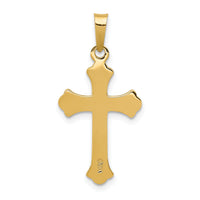 14k Polished Fleur de lis Cross Pendant-XR1447