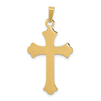 14k Textured and Polished Fleur de lis Cross Pendant-XR1448