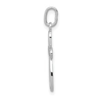 14k White Gold Polished Small Ribbon Cross Pendant-XR1452