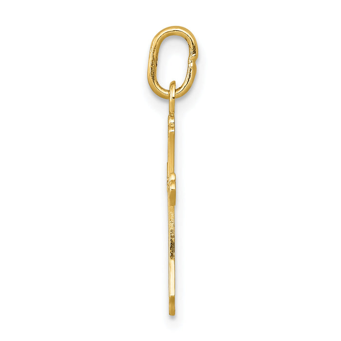 14k Gold Polished Small Cross Pendant-XR1461