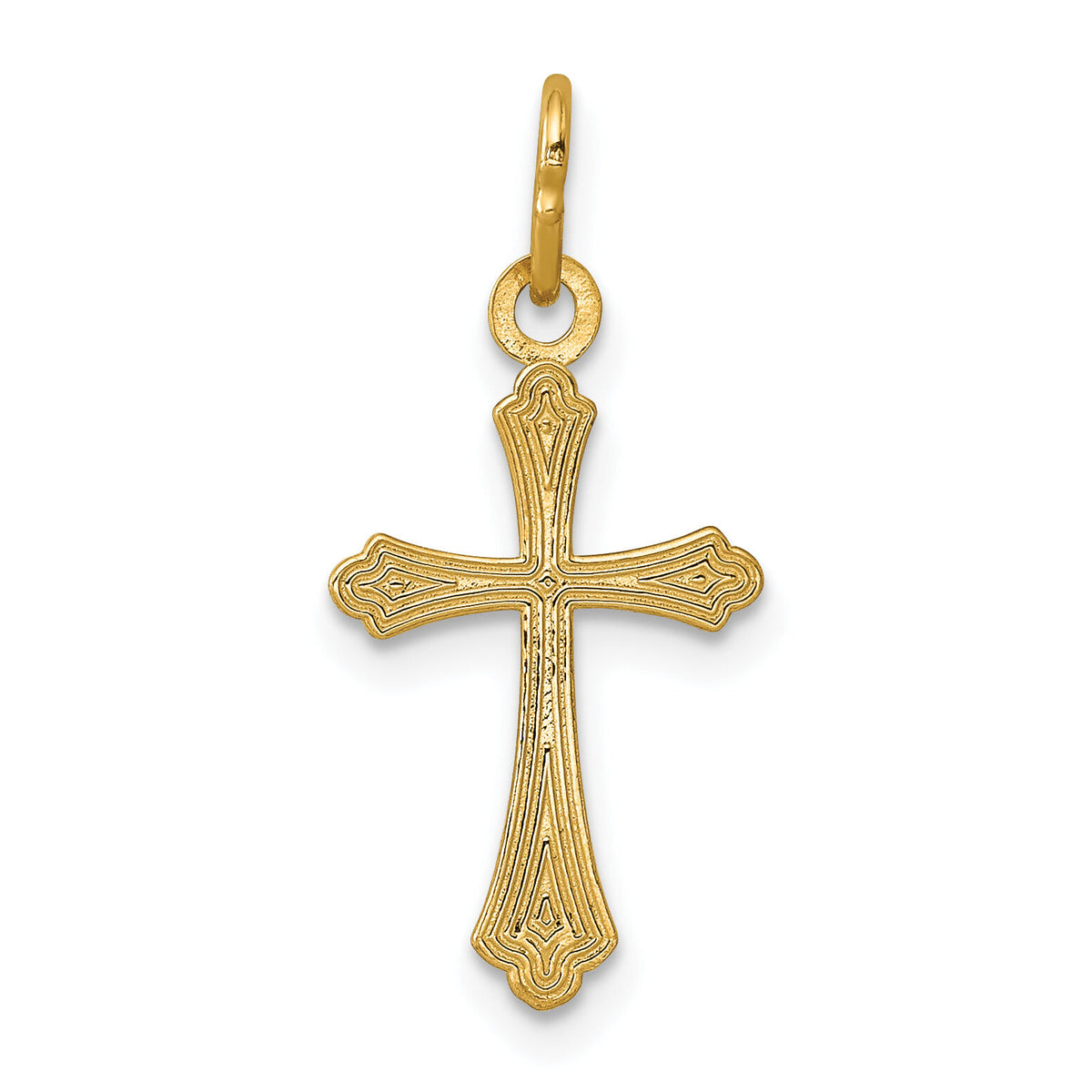 14k Gold Polished Small Cross Pendant-XR1461