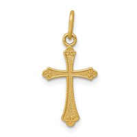 14k Gold Polished Small Cross Pendant-XR1461