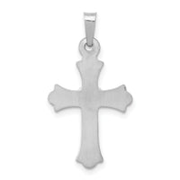 14K White Gold Diamond Fleur De Lis Cross Pendant-XR1462