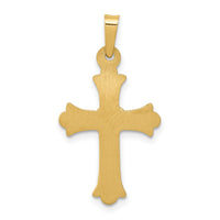 14K w/Rhodium Diamond Fleur De Lis Cross Pendant-XR1464