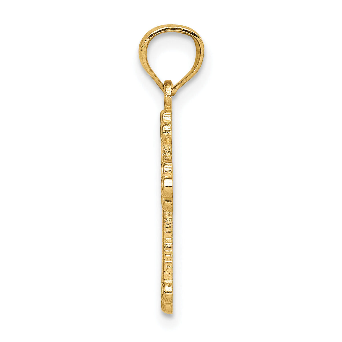 14k Gold Polished Small Budded Cross-XR1465