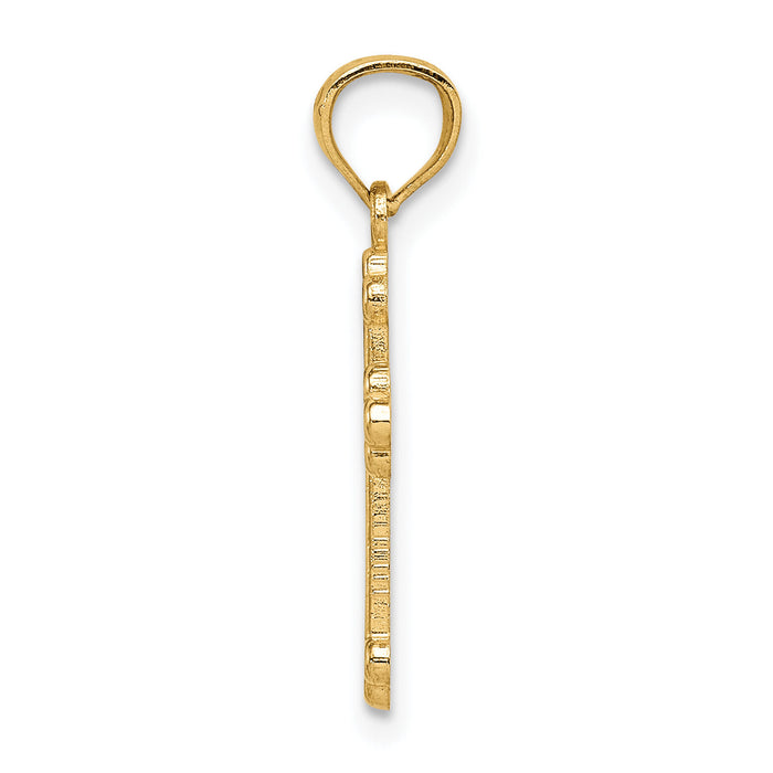 14k Gold Polished Small Budded Cross-XR1465