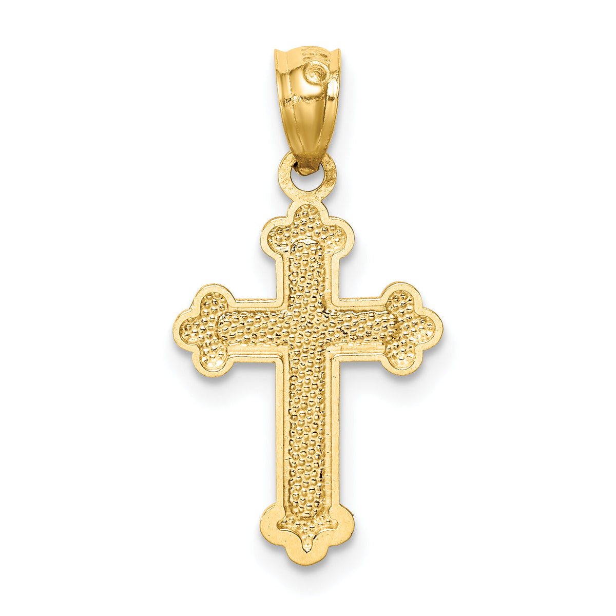 14k Gold Polished Small Budded Cross-XR1465