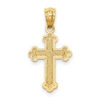 14k Gold Polished Small Budded Cross-XR1465