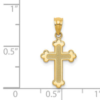 14k Gold Polished Small Budded Cross-XR1465