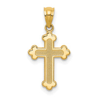 14k Gold Polished Small Budded Cross-XR1465