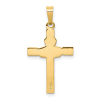 14k and Rhodium Polished Claddagh Cross Pendant-XR1467