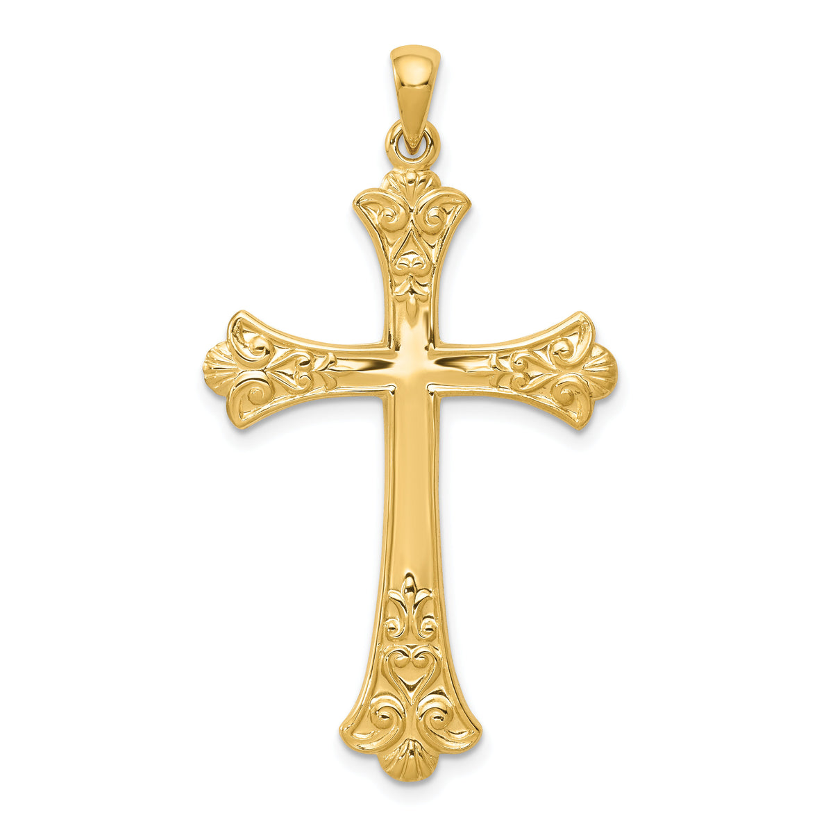 14k Fleur De Lis Cross Pendant-XR147