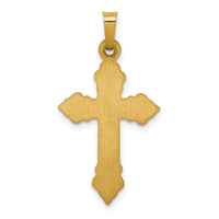 14k Brushed and Polished Fleur de Lis Cross Pendant-XR1472