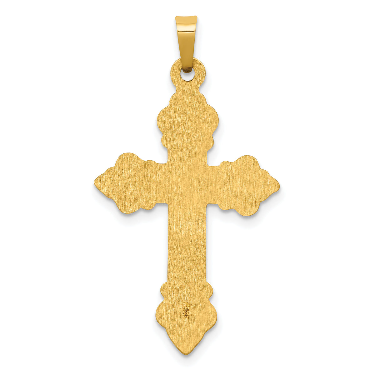 14k Polished Fleur de Lis Cross Pendant-XR1473